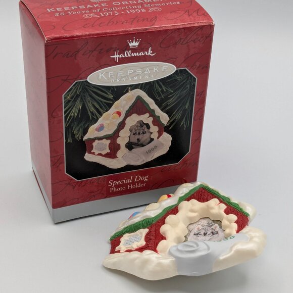 Hallmark Keepsake Special Dog Photo Holder 1998 Vintage Christmas Ornament - Picture 2 of 11